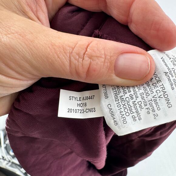 Madewell Velvet Huston Wide Leg Crop Pinot Noir Pull on Pants Cropped Size Large - Picture 7 of 8